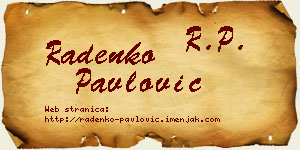Radenko Pavlović vizit kartica